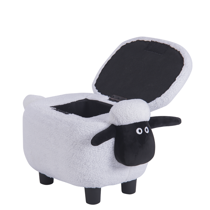 детска табуретка с ракла-бяла овца