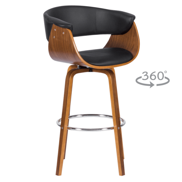 Бар стол Carmen 4040 - орех / черен