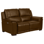 Кожен диван - двойка с електрически релакс механизъм COMODO LUX  - кафяв 40