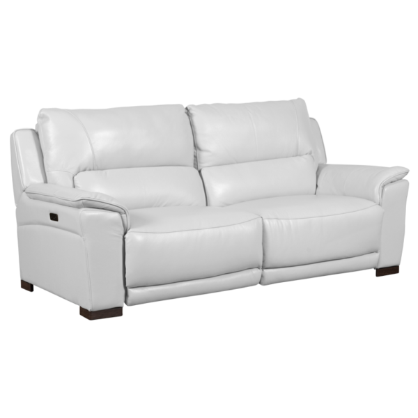 Кожен диван - тройка с електрически релакс механизъм COMODO LUX - бял 53
