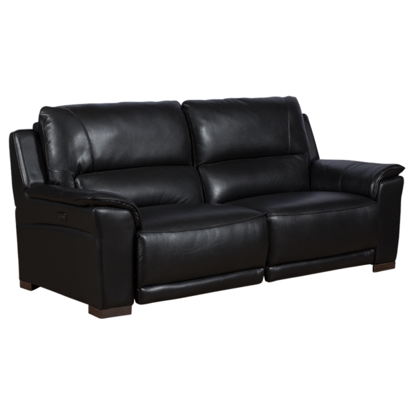 Кожен диван - тройка с електрически релакс механизъм COMODO LUX - черен 30
