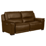 Кожен диван - тройка с електрически релакс механизъм COMODO LUX - кафяв 40