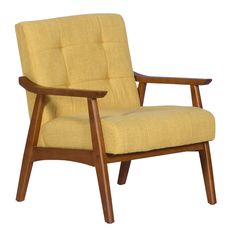 Кресло LEO - орех - жълт