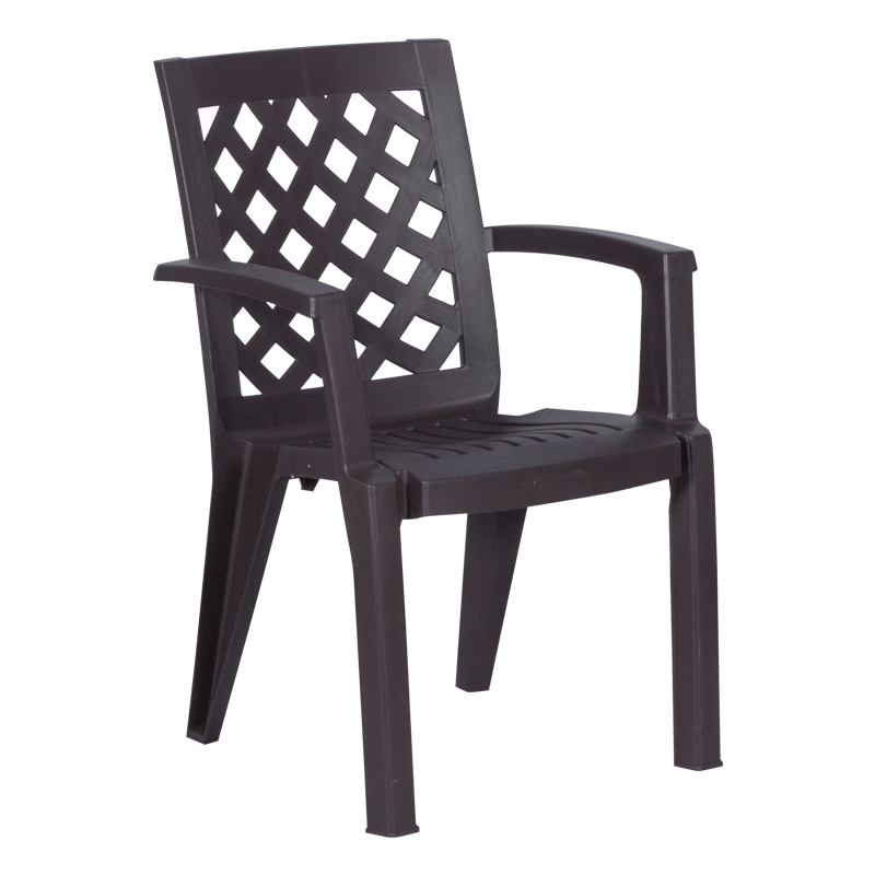 Пластмасов градински стол ERGUVAN - тъмнокафяв