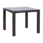 Пластмасова градинска маса със стъклен плот ZER 90  - тъмнокафява