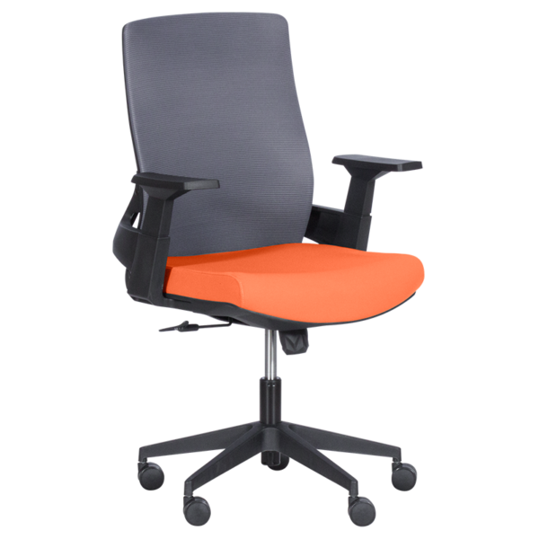 Работен офис стол Carmen 7545 - оранжев-сив